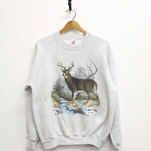 Vintage Deer Stag Wilderness Sweatshirt XL